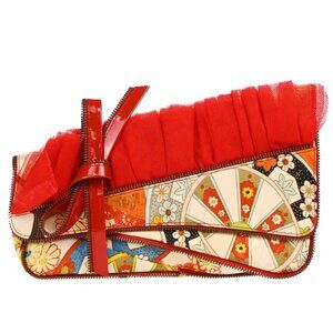 Christian Dior Multicolor Silk Embroidered Saddle Clutch RE0011 194228